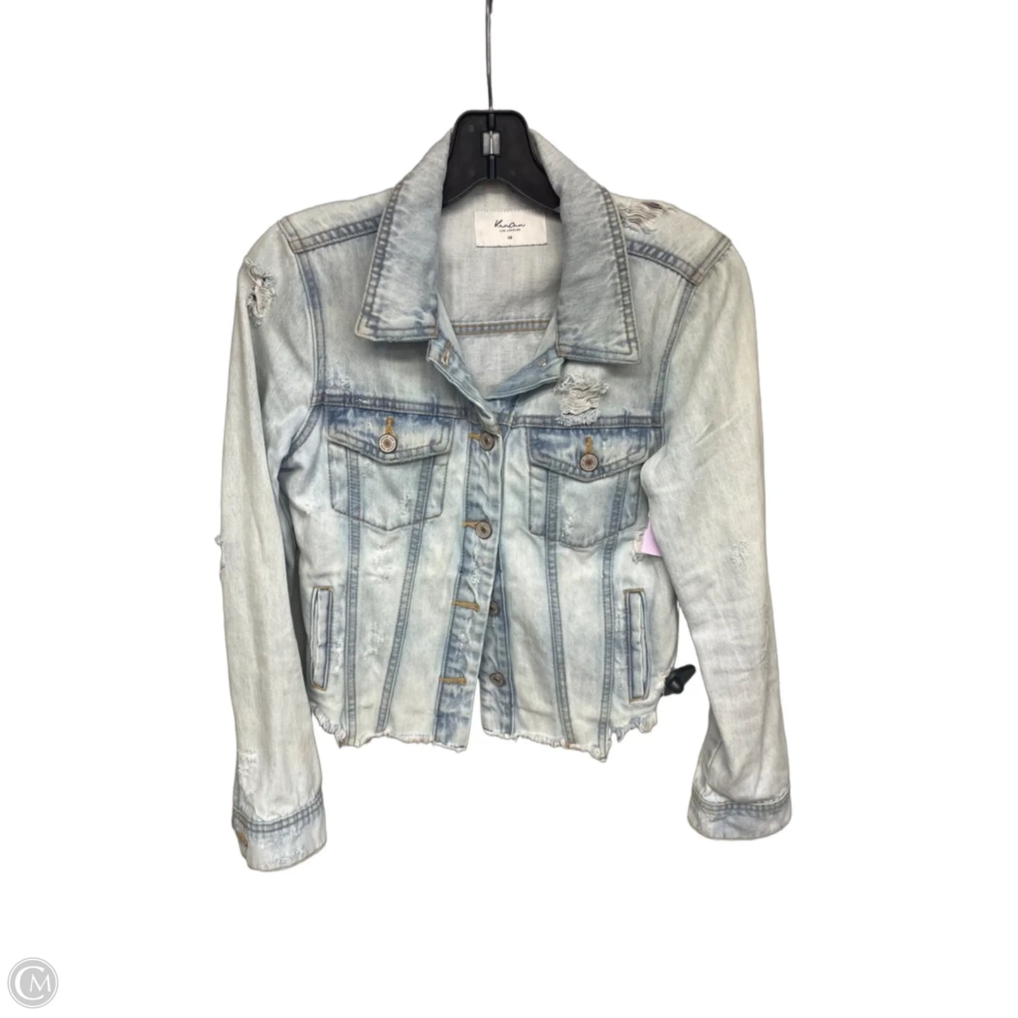 Jacket Denim By Kancan In Blue Denim, Size: Xs