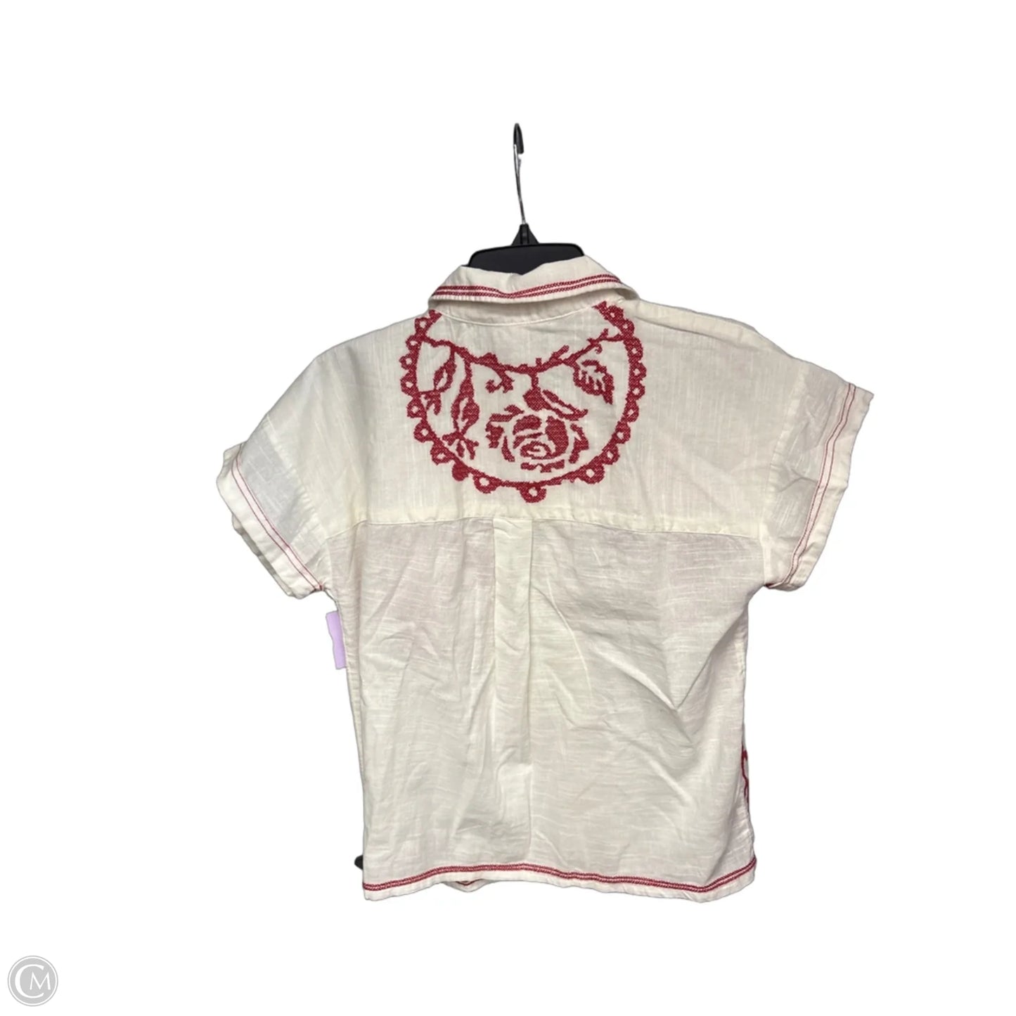 Top Short Sleeve By Free People In Red & White, Size: Xs