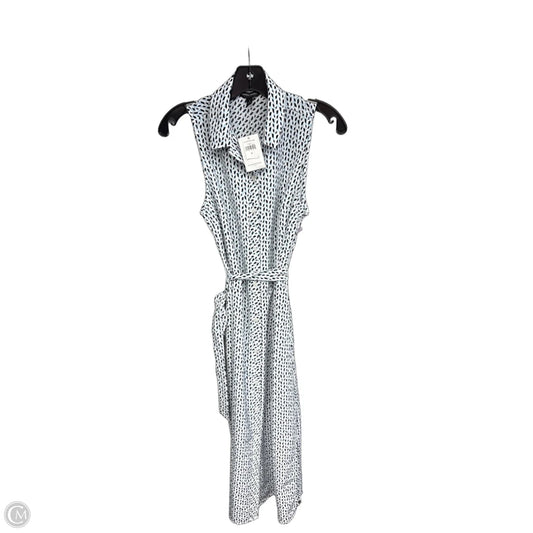 Dress Casual Maxi By Banana Republic In Blue & White, Size: 4