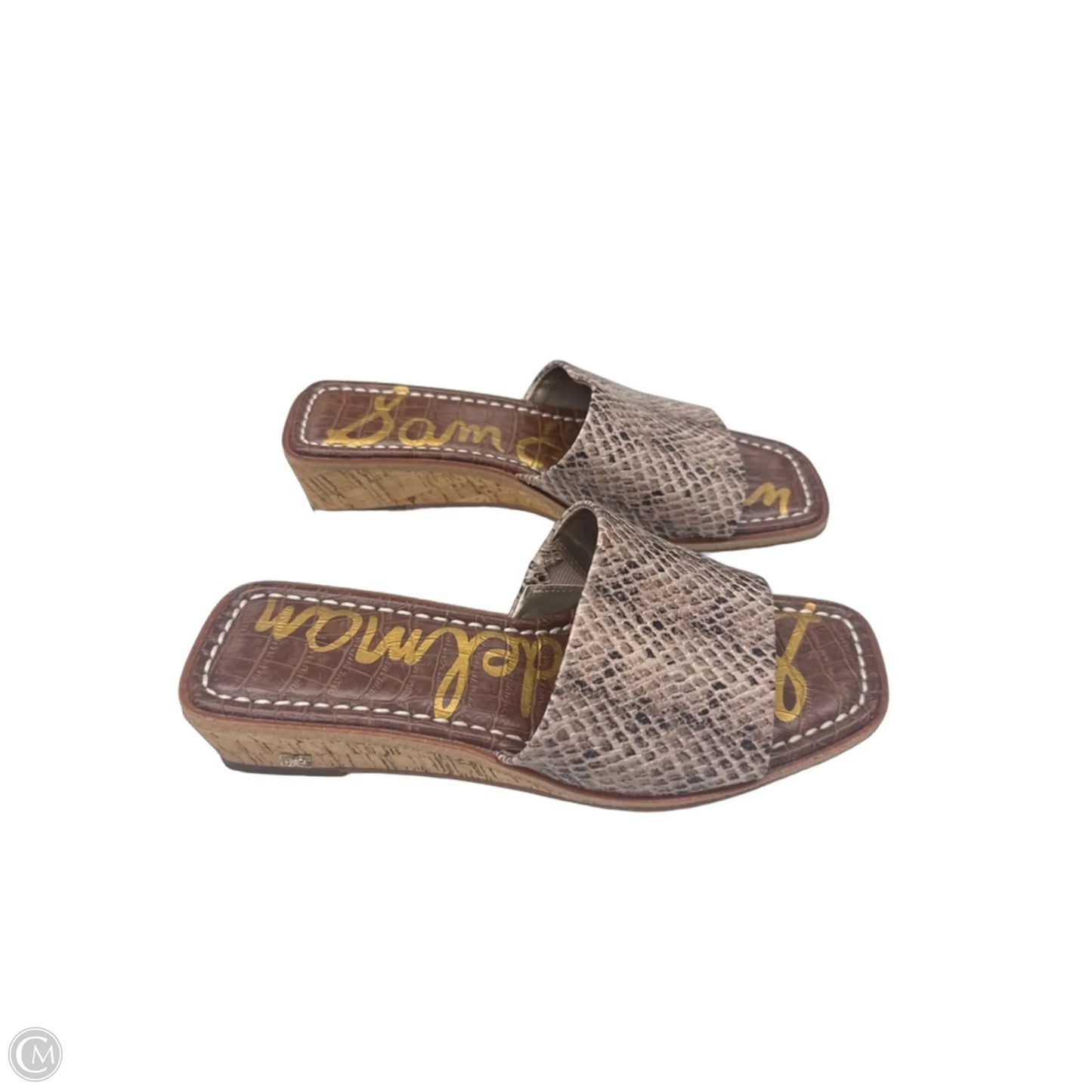 Sandals Heels Kitten By Sam Edelman In Snakeskin Print, Size: 6