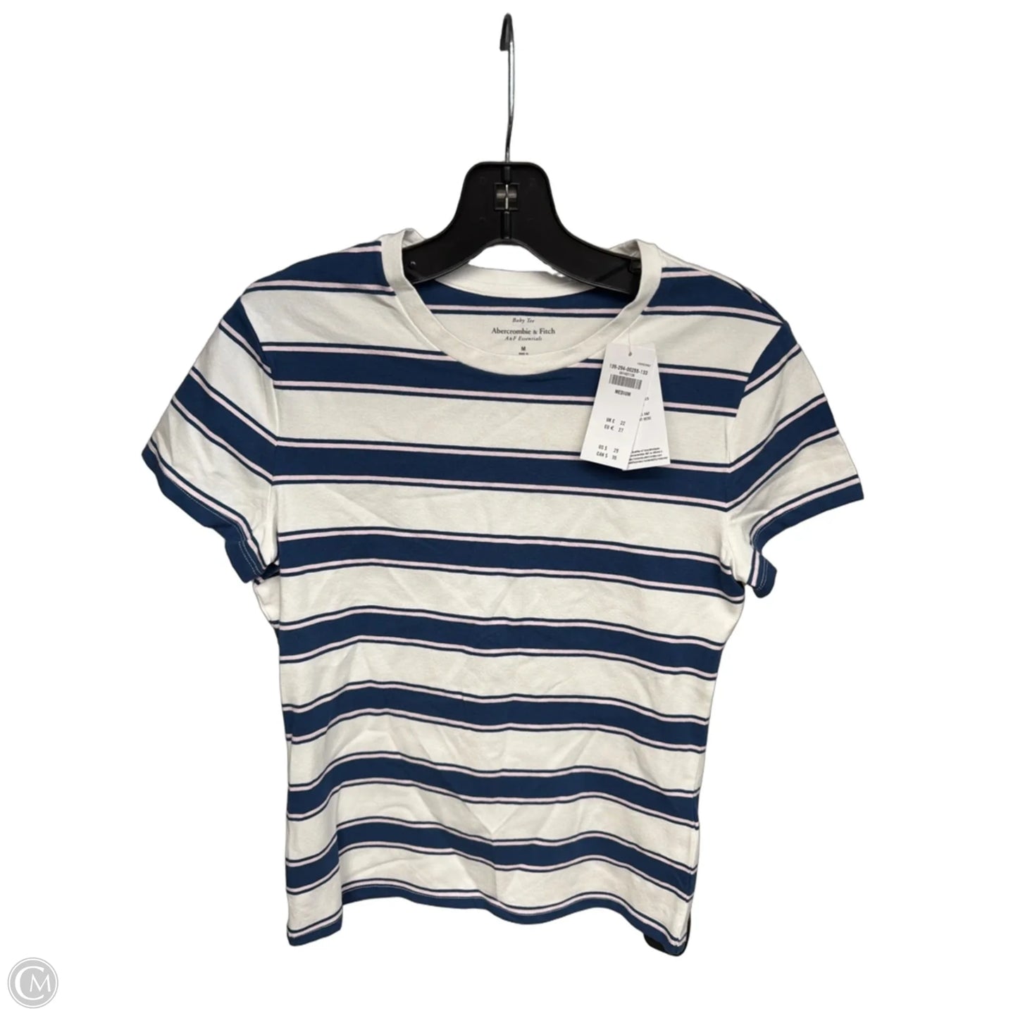 Top Short Sleeve By Abercrombie And Fitch In Blue & Pink, Size: M