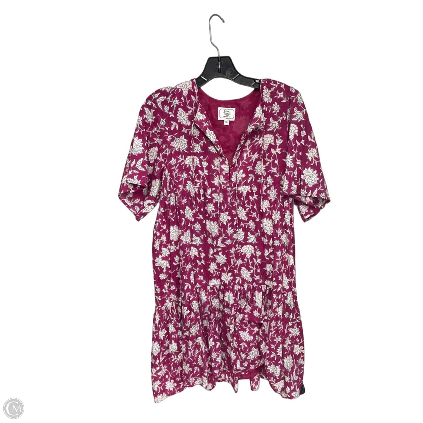 Dress Casual Midi By Clothes Mentor In Purple & White, Size: M