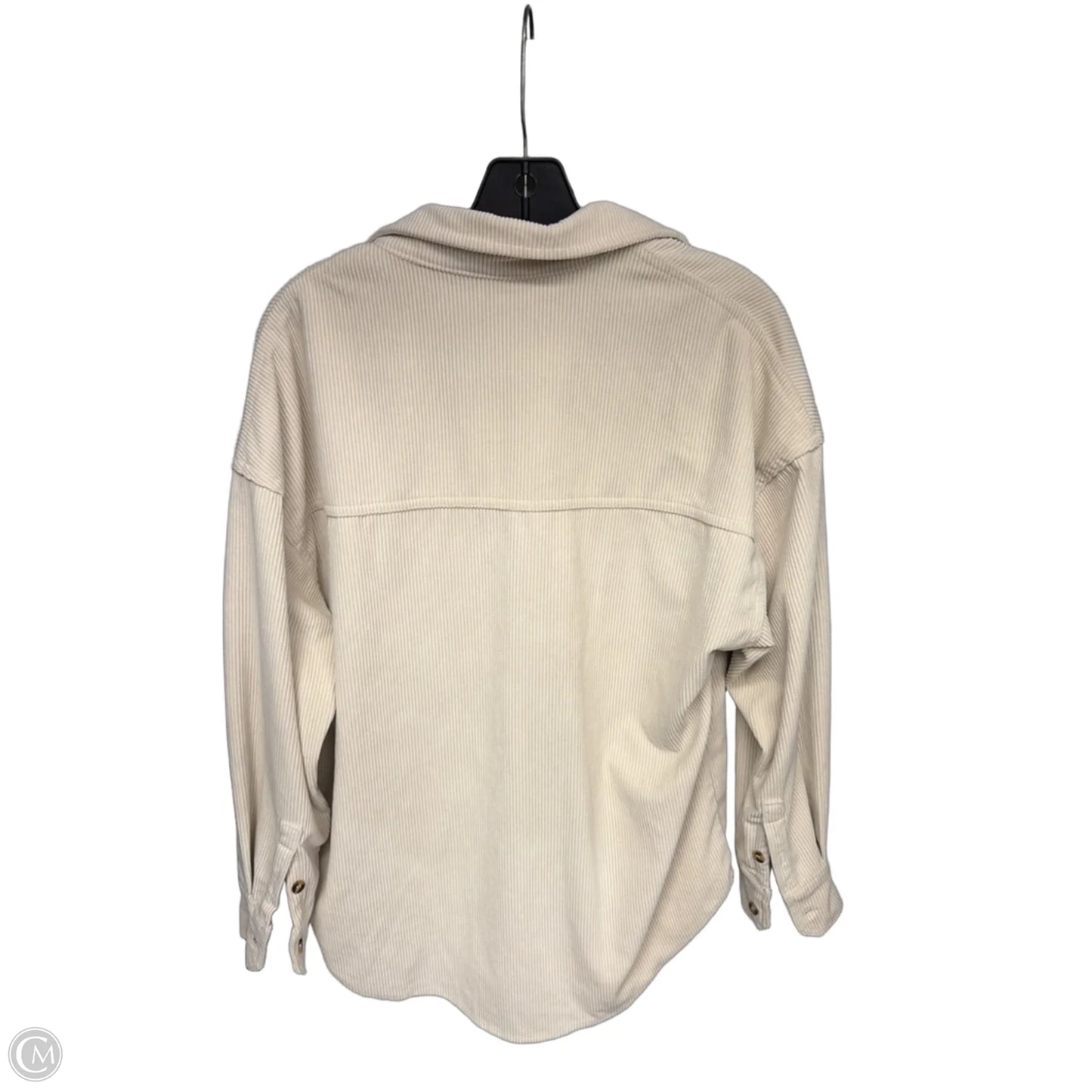 Jacket Shirt By Clothes Mentor In Cream, Size: M