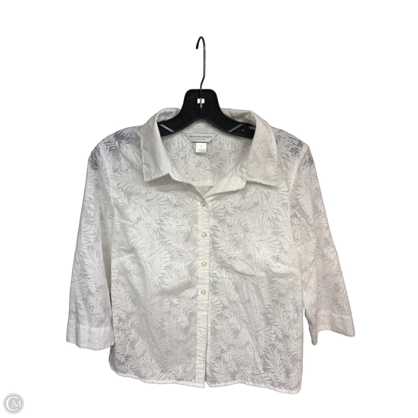 Top 3/4 Sleeve By Christopher And Banks In White, Size: Sp