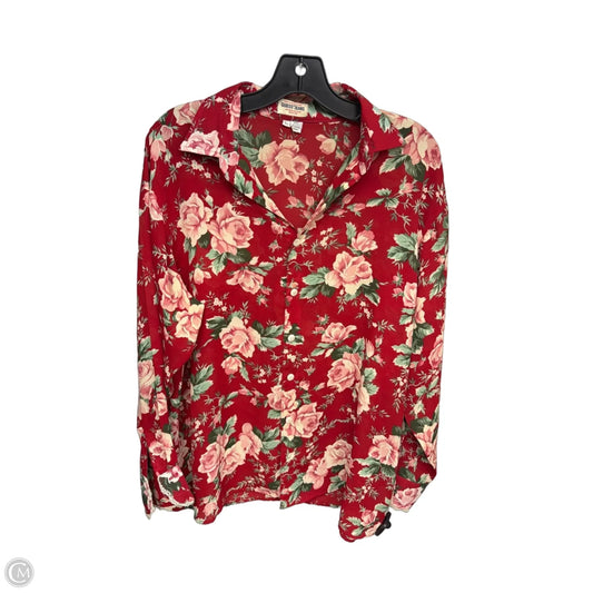 Top Long Sleeve By Guess In Red, Size: L