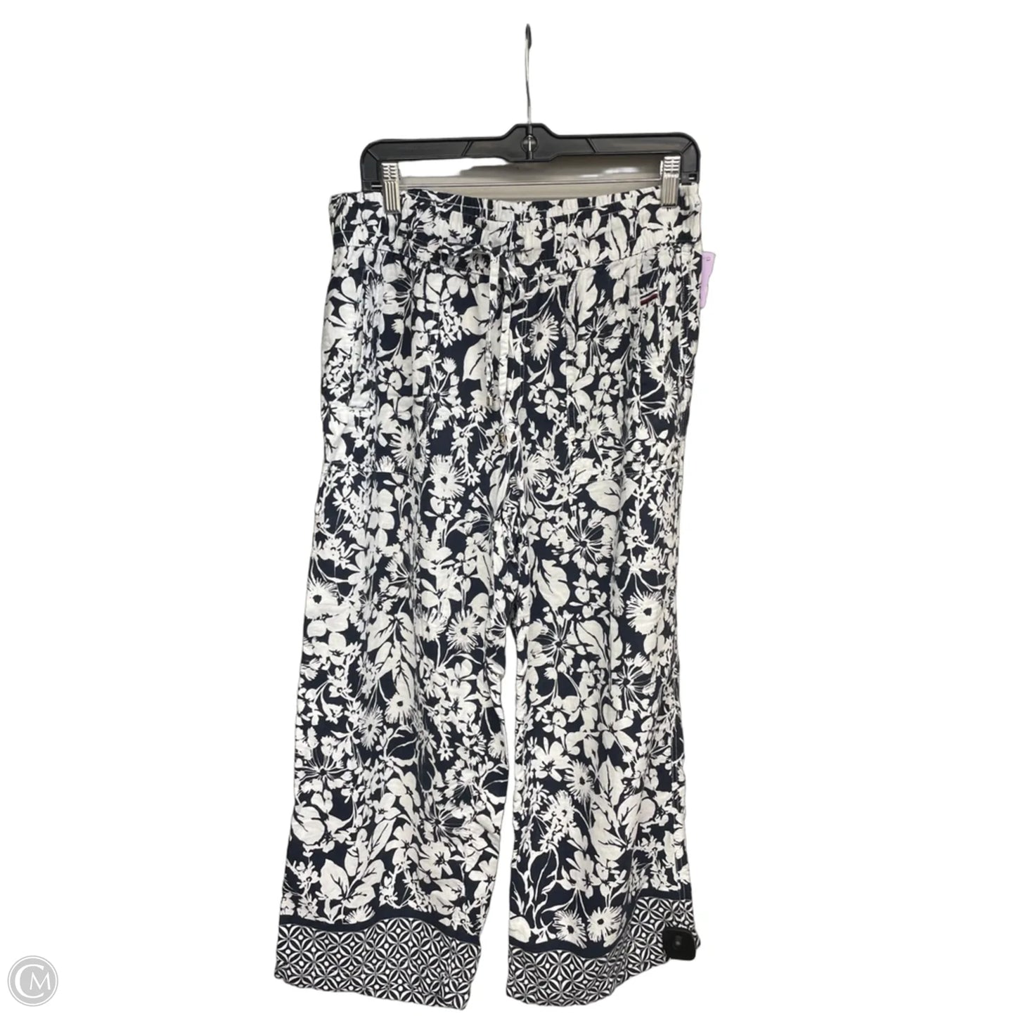 Pants Wide Leg By Tommy Hilfiger In Blue & White, Size: L