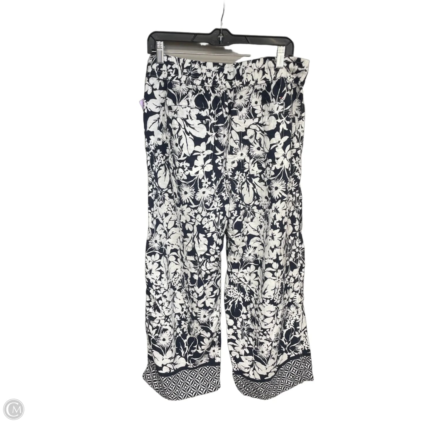 Pants Wide Leg By Tommy Hilfiger In Blue & White, Size: L