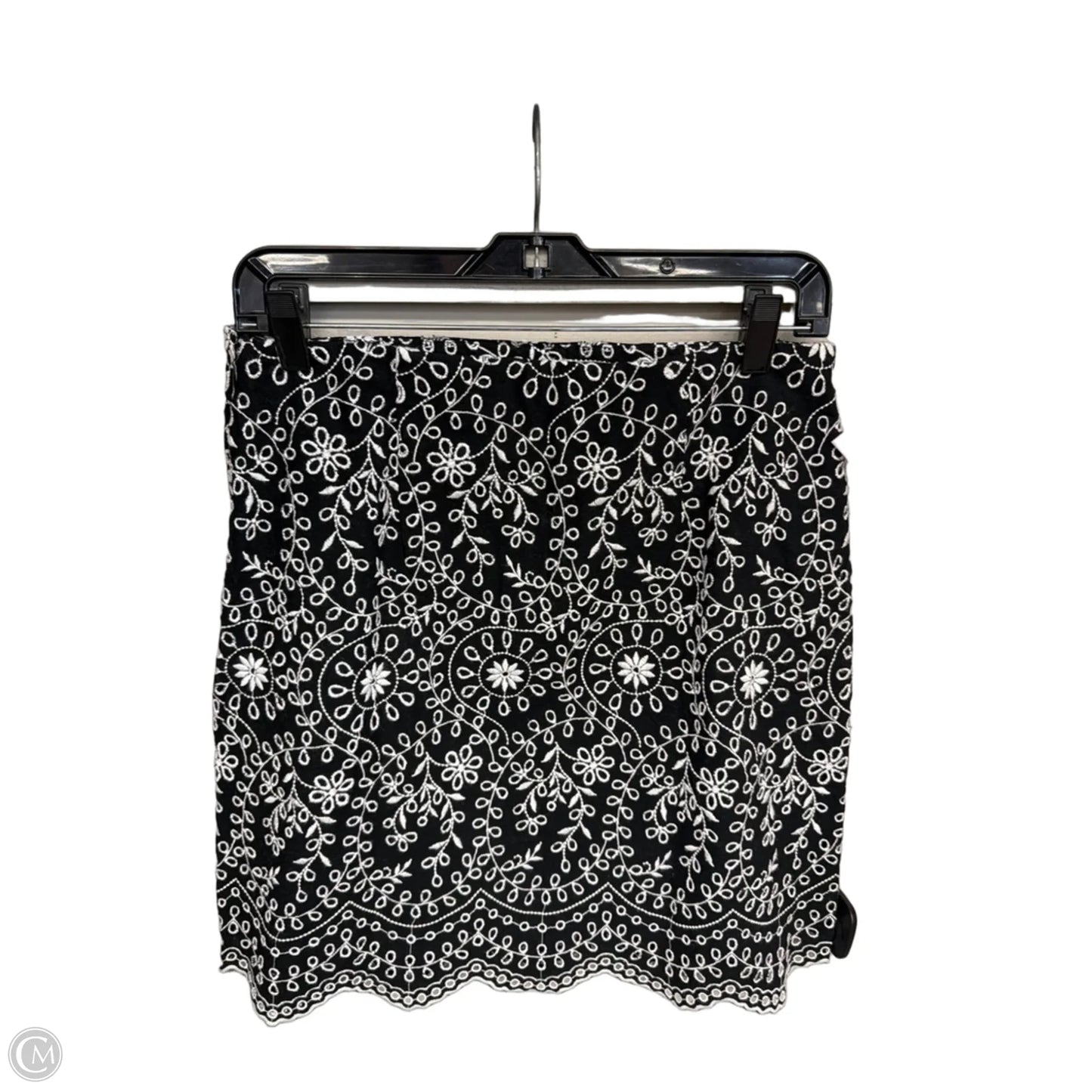 Skirt Midi By Loft In Black & White, Size: 4