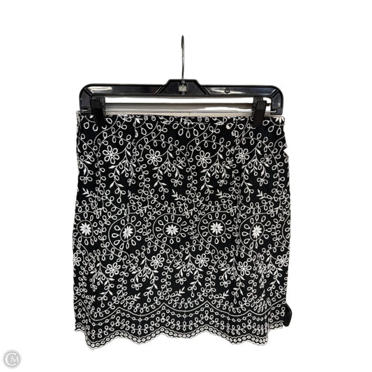 Skirt Midi By Loft In Black & White, Size: 4