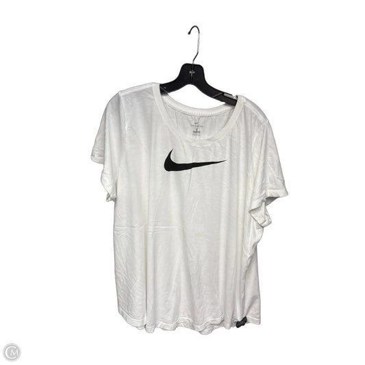 Athletic Top Short Sleeve By Nike Apparel In White, Size: 2x