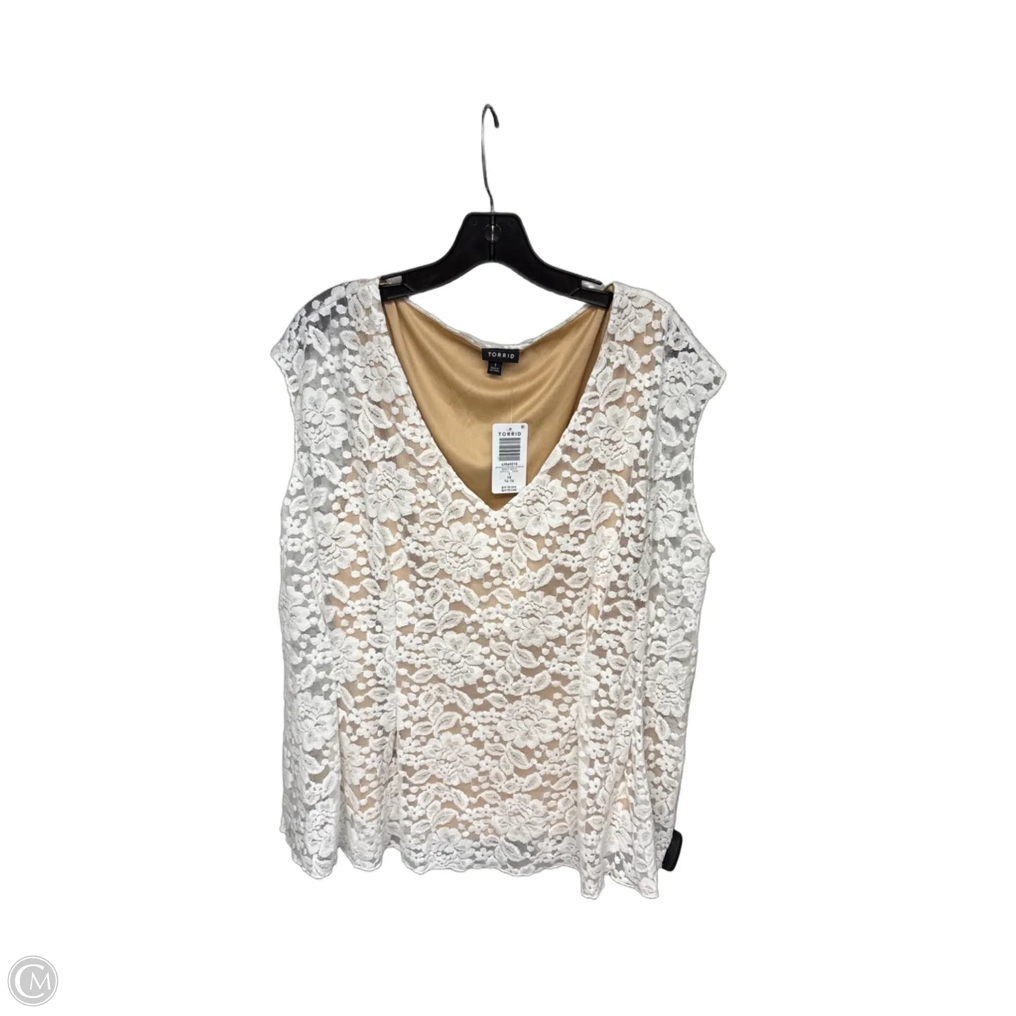 Top Sleeveless By Torrid In White, Size: 1x