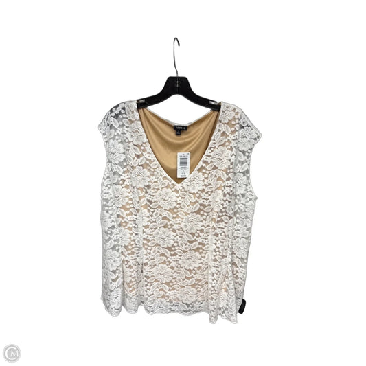 Top Sleeveless By Torrid In White, Size: 1x