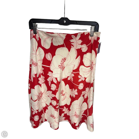 Skirt Midi By Zara Women In Red & White, Size: 8