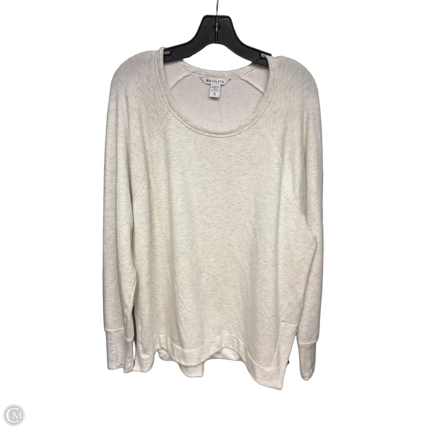 Sweatshirt Crewneck By Athleta In Cream, Size: Xl