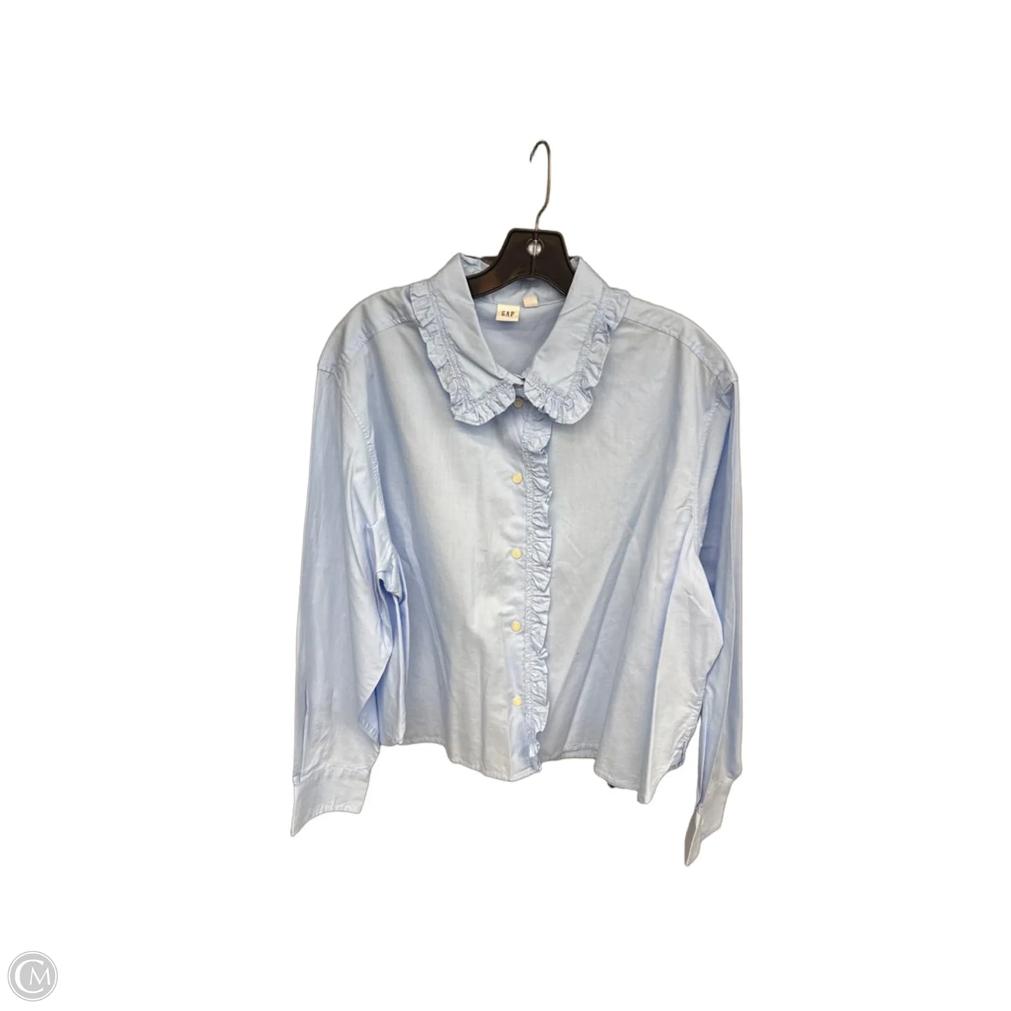 Blouse Long Sleeve By Gap In Blue, Size: Xl