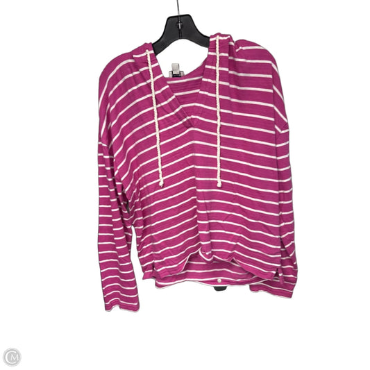 Sweatshirt Hoodie By J. Crew In Pink & White, Size: Xl