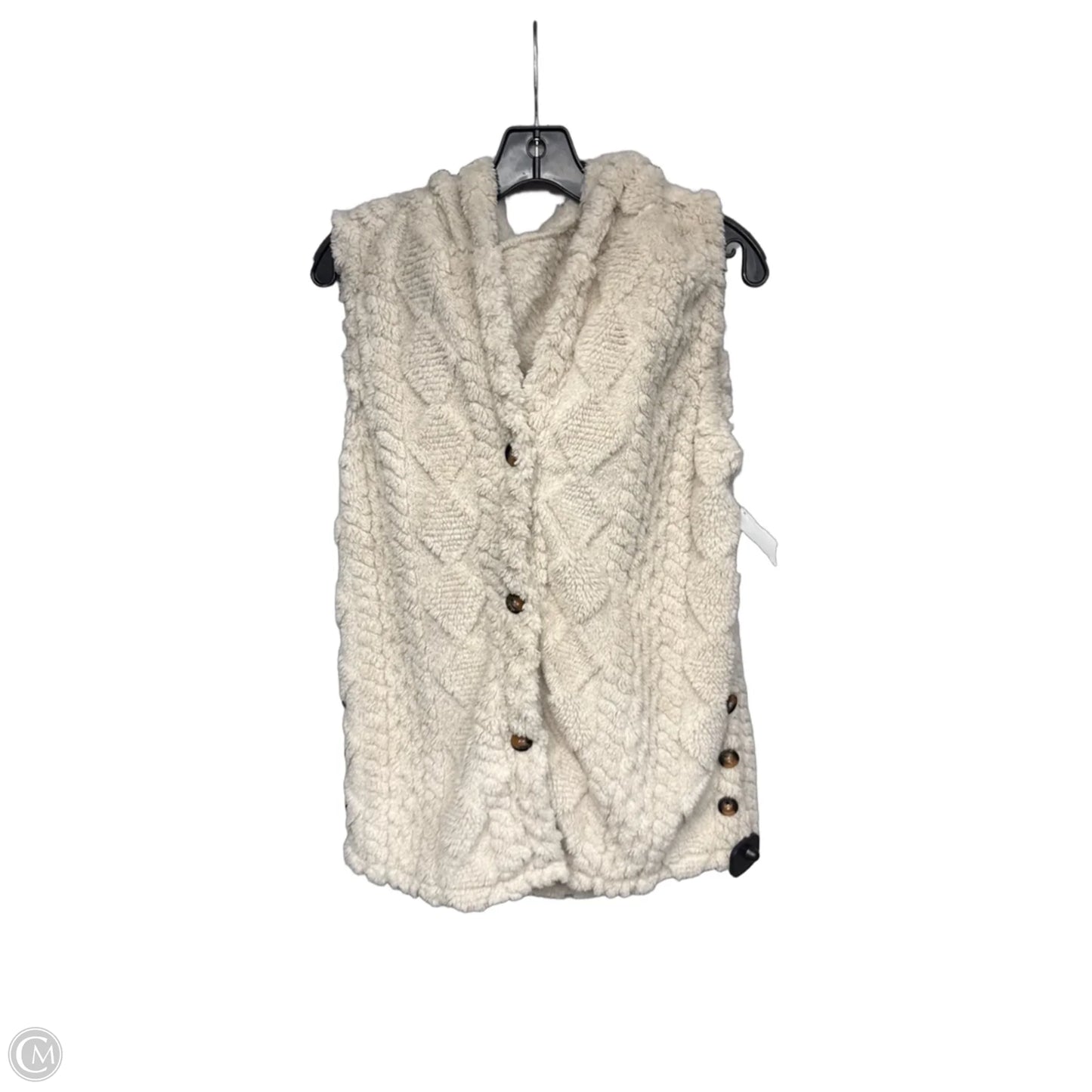 Vest Faux Fur & Sherpa By Clothes Mentor In Beige, Size: M
