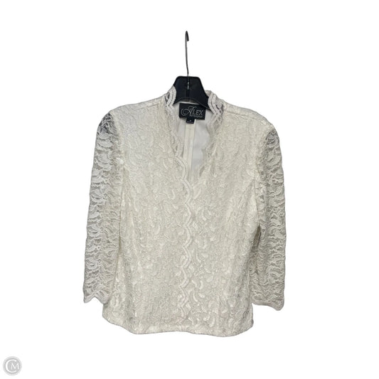 Blouse 3/4 Sleeve By Alex Evenings In Cream, Size: M