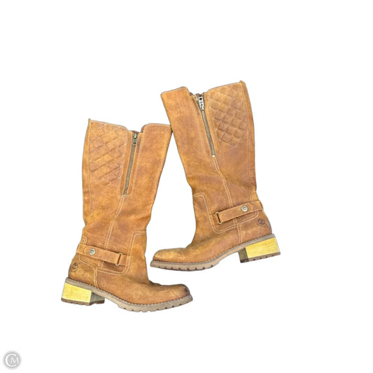 Boots Knee Heels By Timberland In Brown, Size: 8