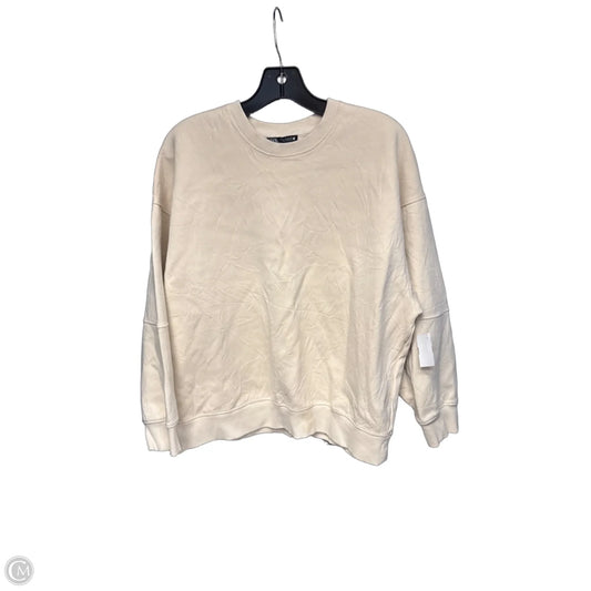 Sweatshirt Crewneck By Zara In Cream, Size: S