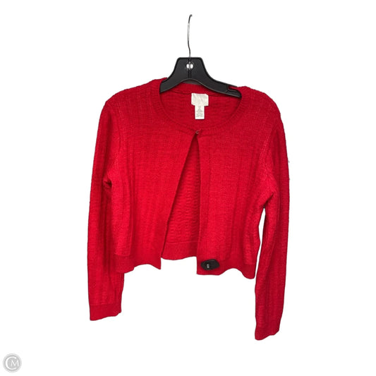 Sweater Cardigan By H&m In Red, Size: S