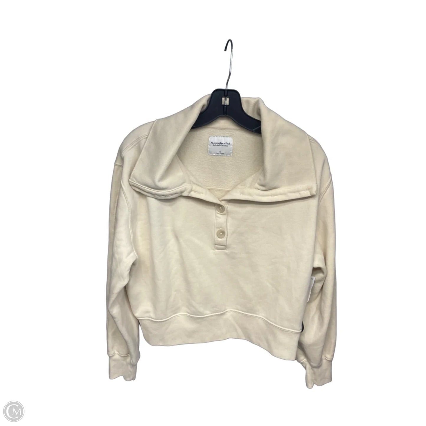 Sweatshirt Collar By Abercrombie And Fitch In Cream, Size: S