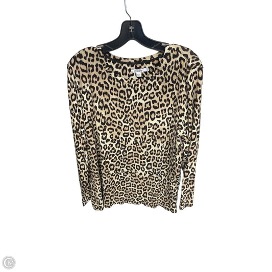 Tunic Long Sleeve By Chicos In Animal Print, Size: Xl
