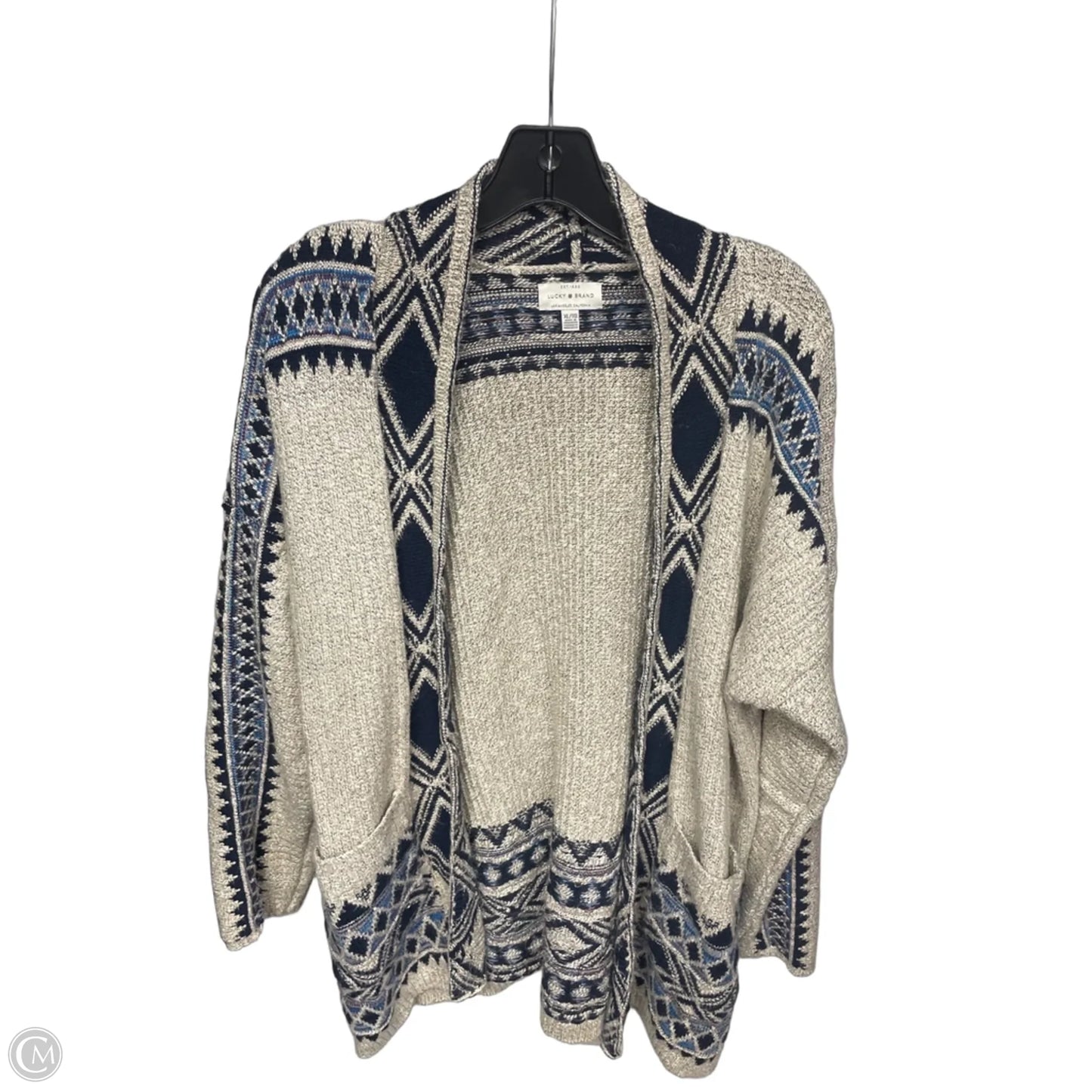 Cardigan By Lucky Brand In Blue & Grey, Size: Xl