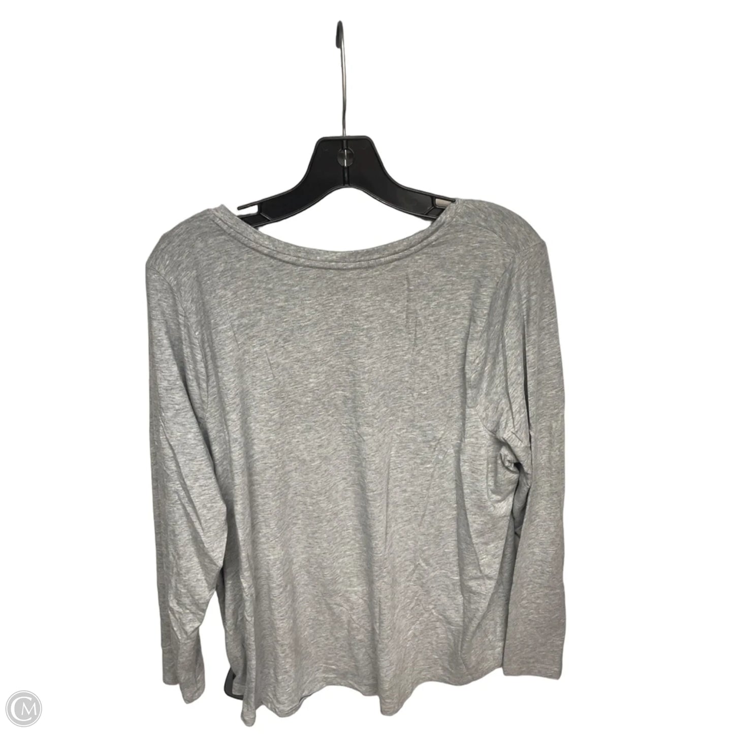 Top Long Sleeve Basic By Terra & Sky In Grey, Size: 1x