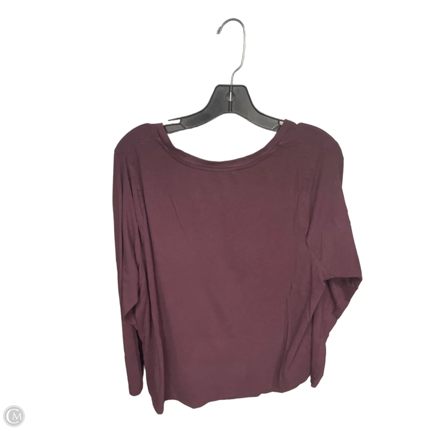 Top Long Sleeve Basic By Terra & Sky In Maroon, Size: 1x