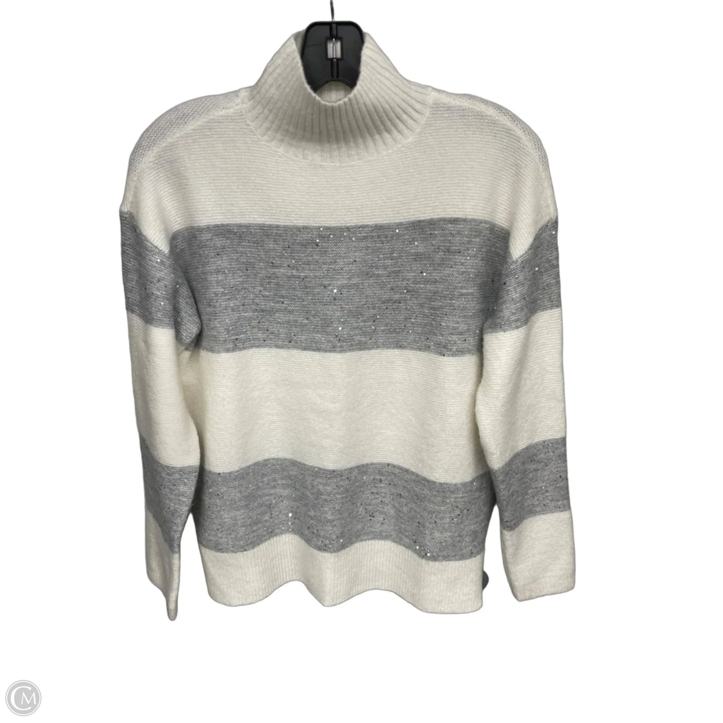 Sweater By Talbots In Grey & White, Size: Sp