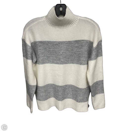 Sweater By Talbots In Grey & White, Size: Sp