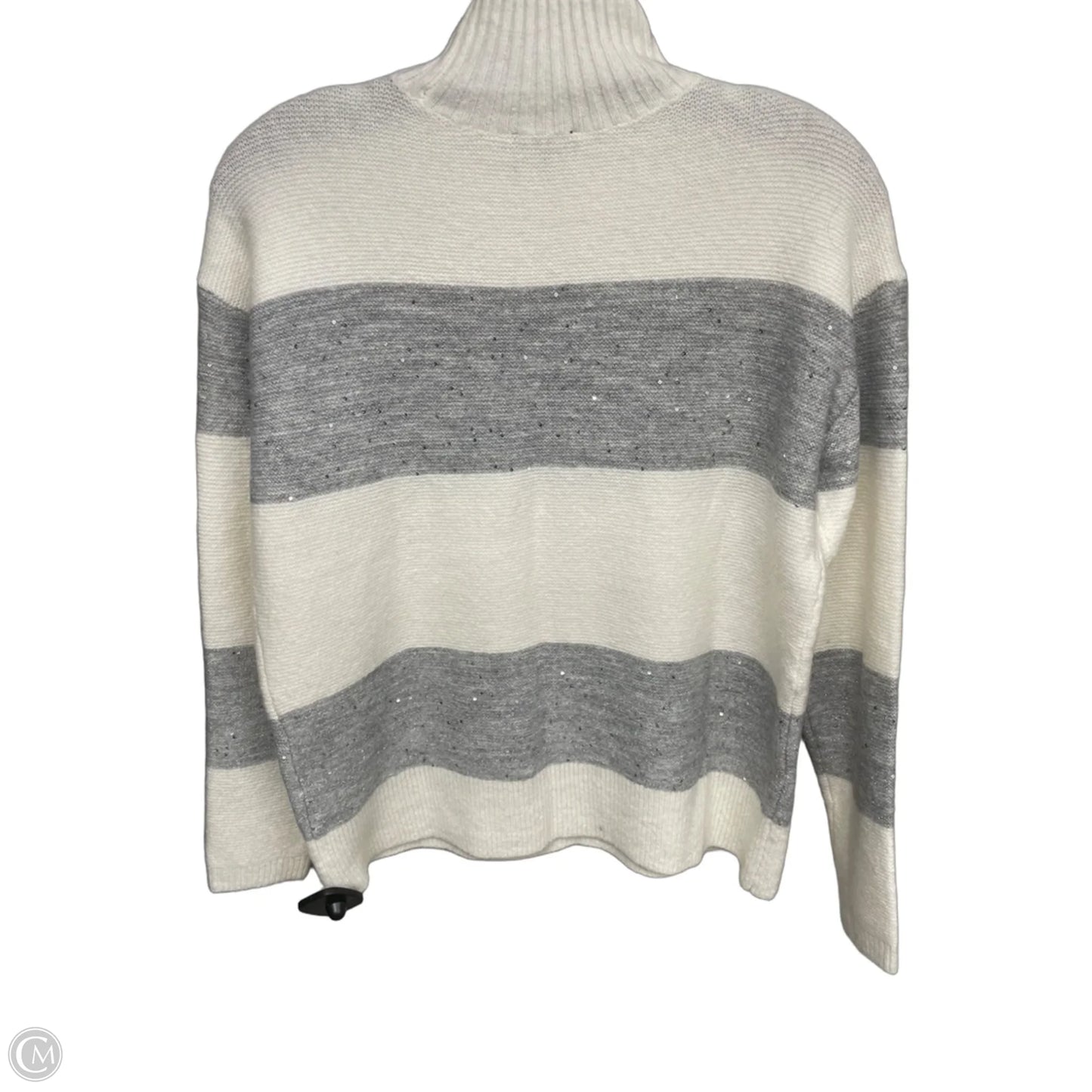 Sweater By Talbots In Grey & White, Size: Sp