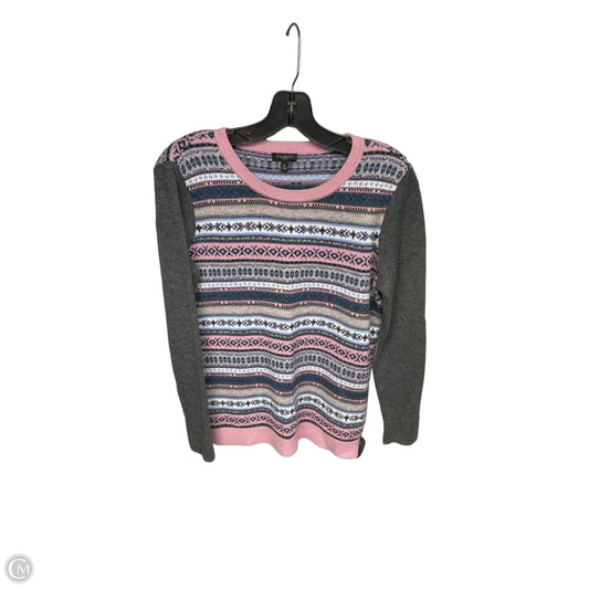 Sweater By Talbots In Grey & Pink, Size: Sp