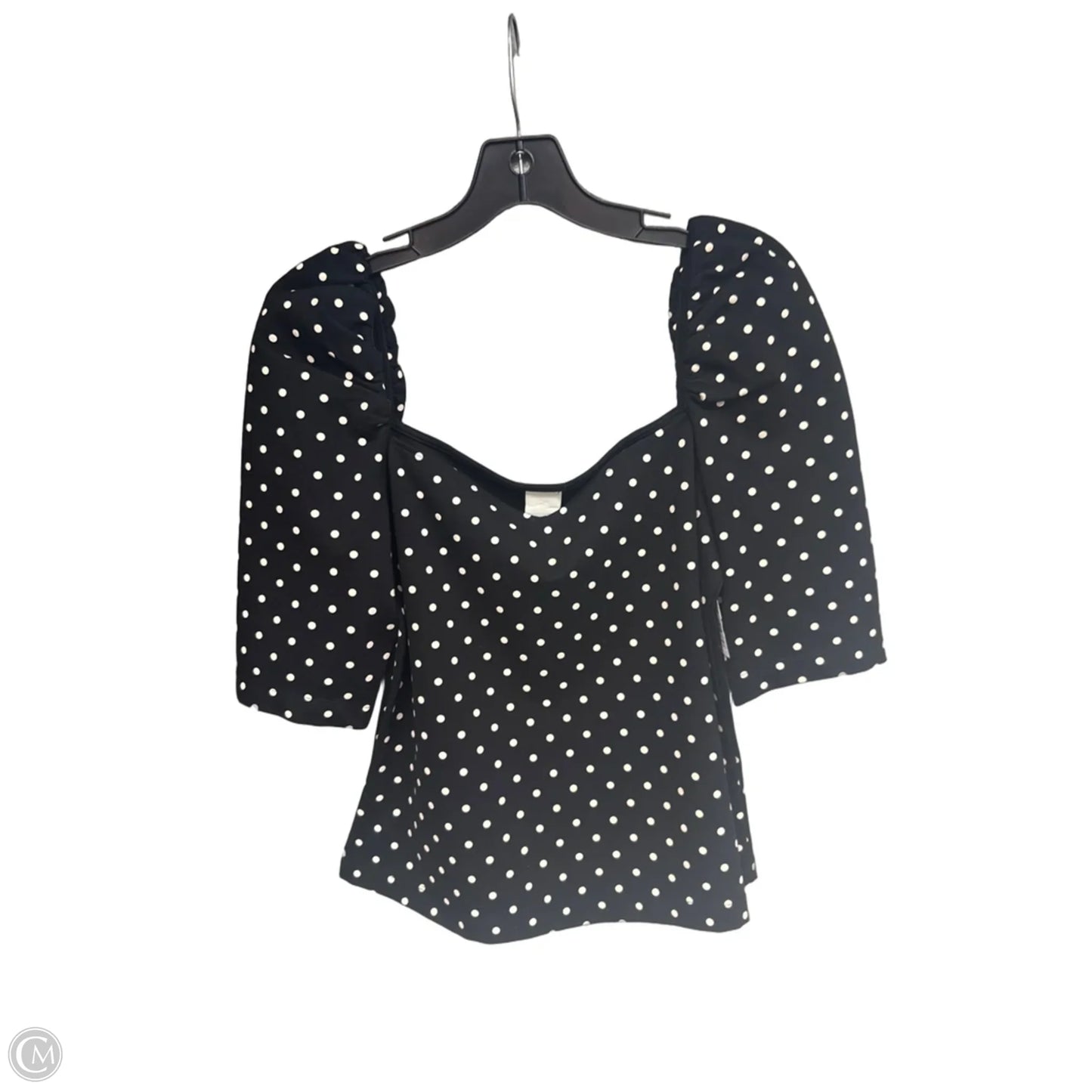 Top Short Sleeve By H&m In Polkadot Pattern, Size: M