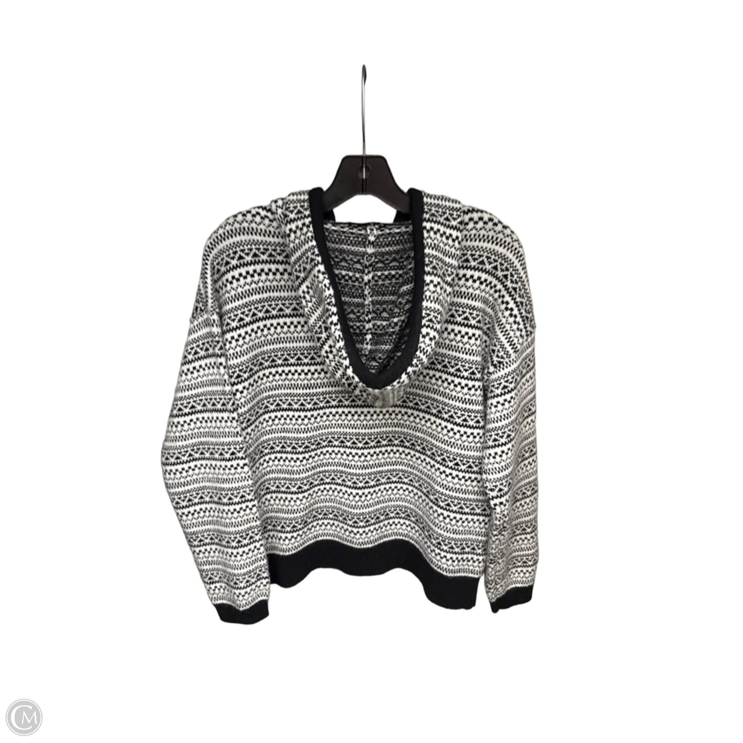Sweater By Tribal In Black & White, Size: M