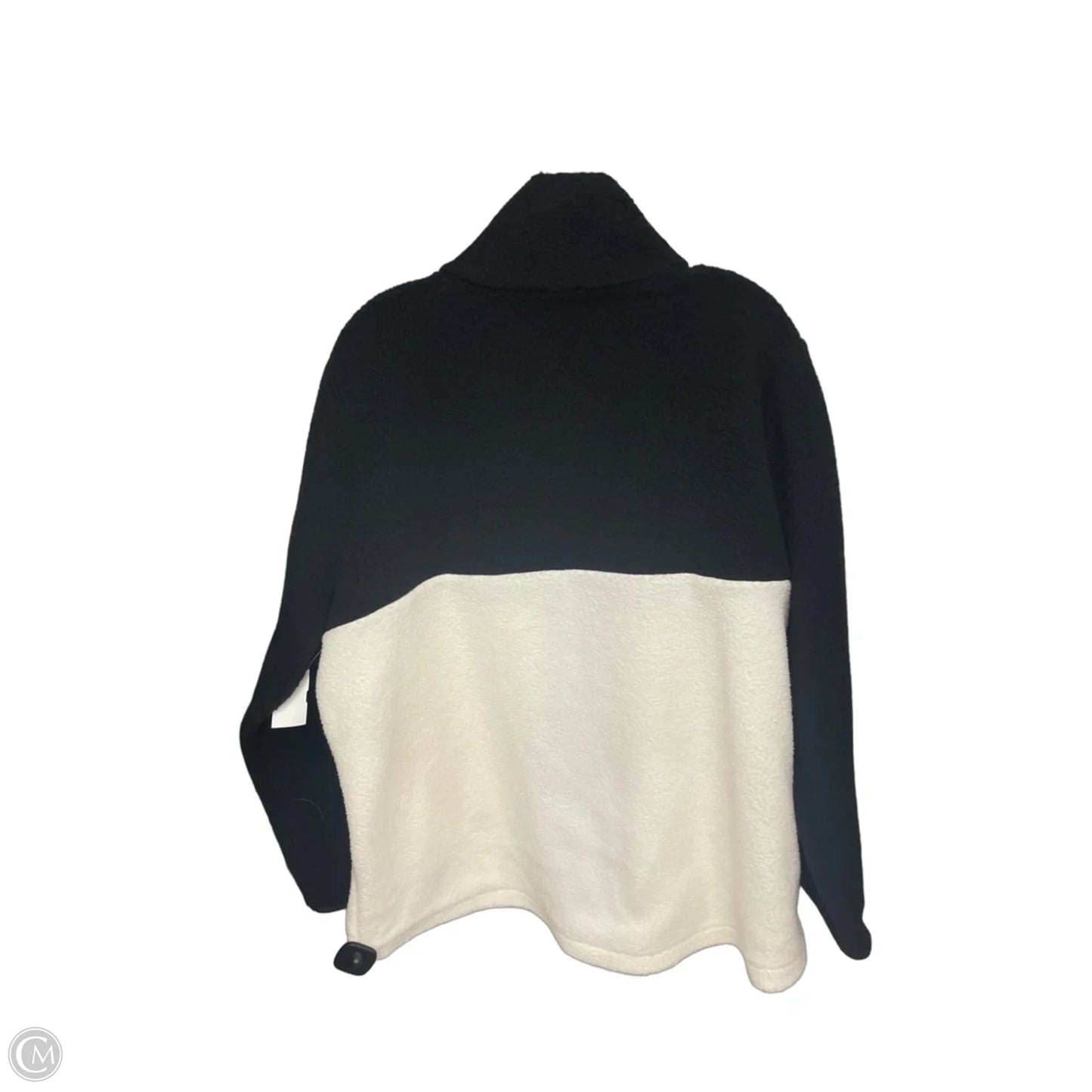 Jacket Fleece By Talbots In Black & White, Size: 2x