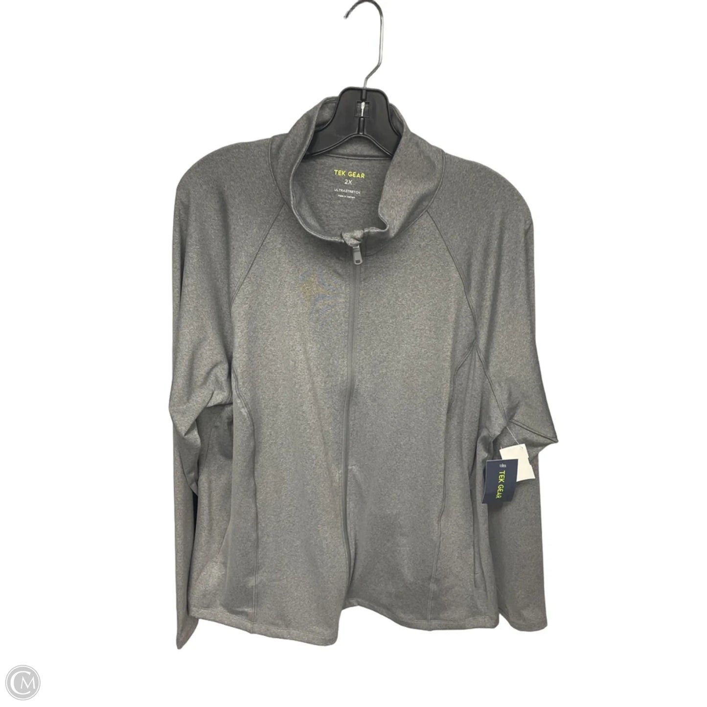 Athletic Jacket By Tek Gear In Grey, Size: 2x