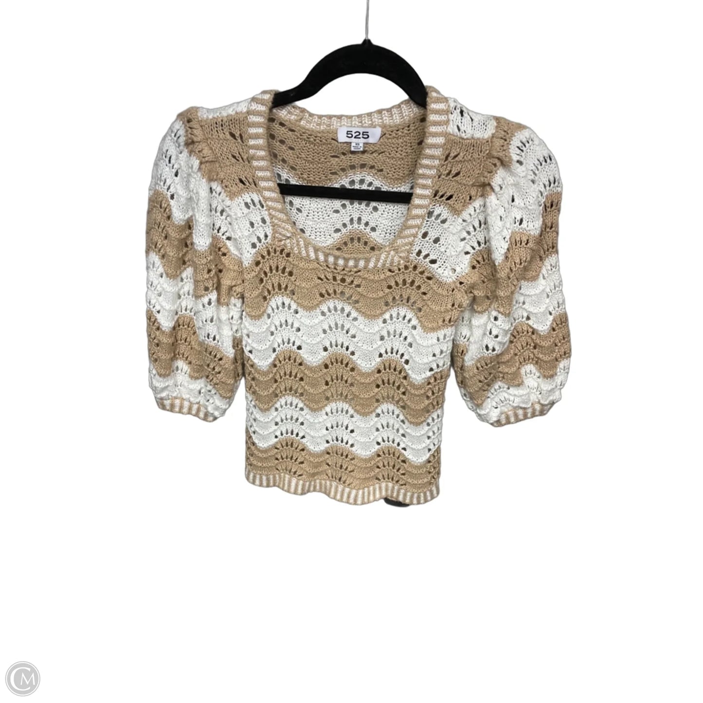 Sweater By 525 In Tan & White, Size: Xs