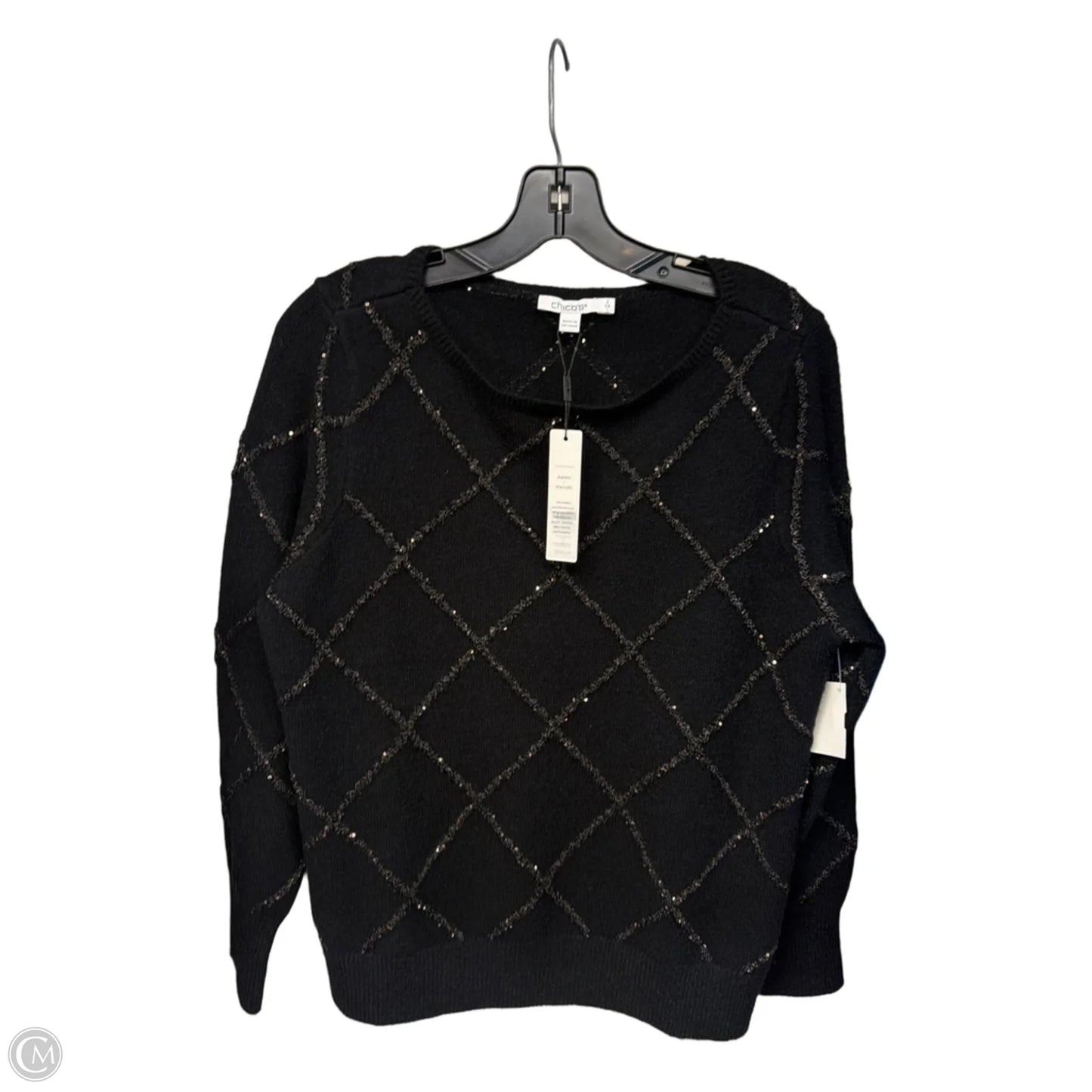 Sweater By Chicos In Black, Size: L