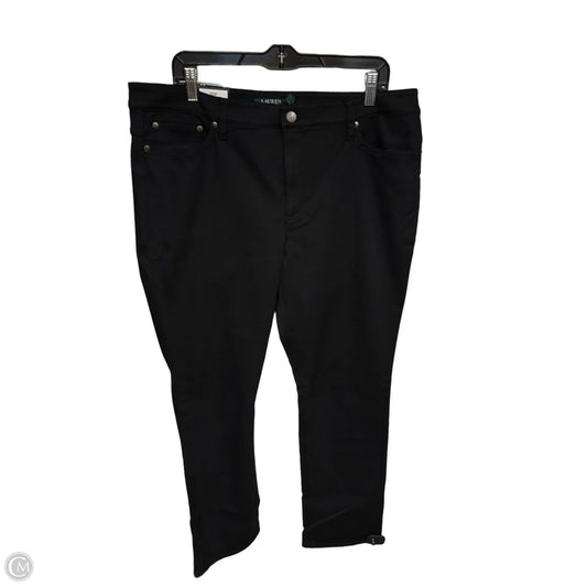 Jeans Straight By Lauren By Ralph Lauren In Black Denim, Size: 16