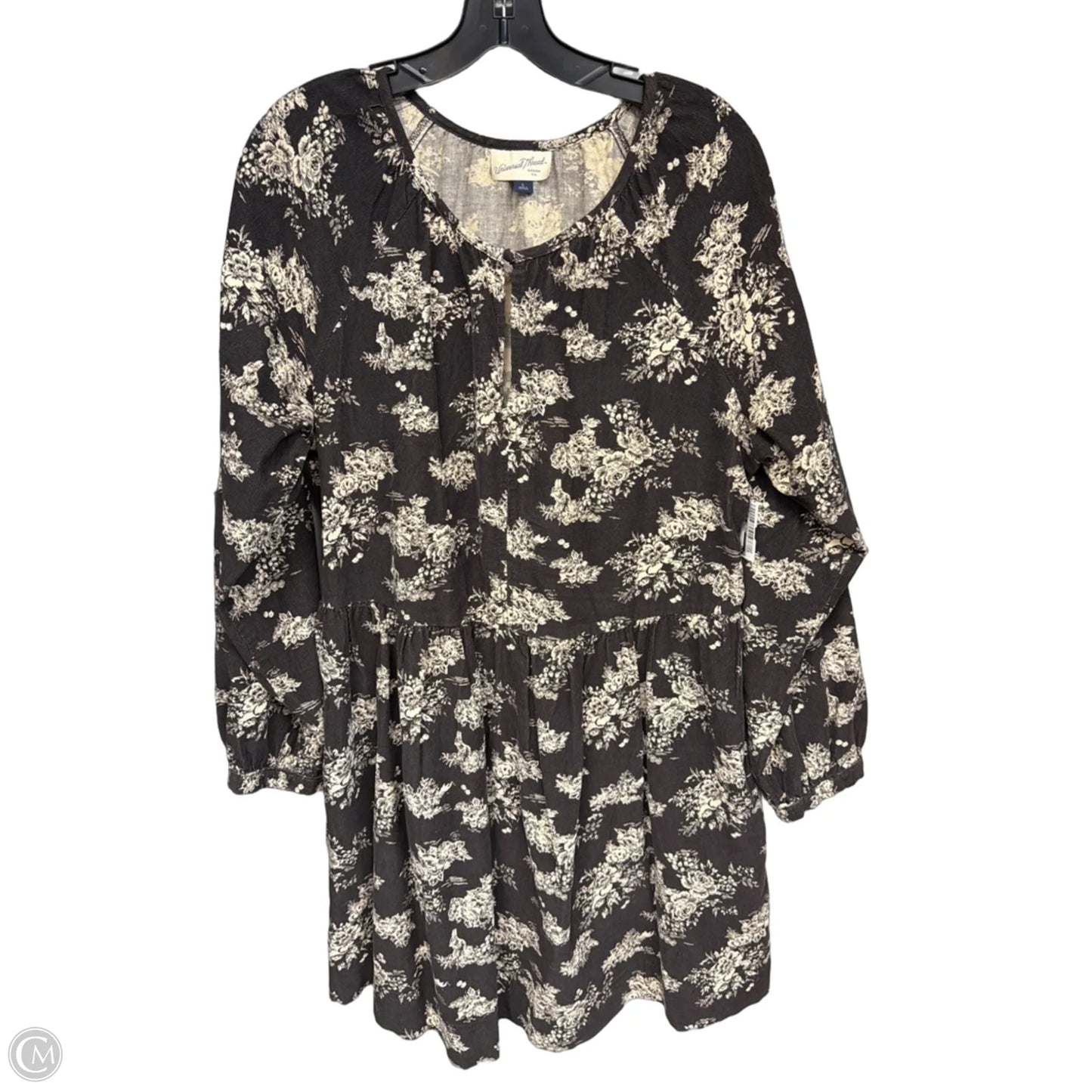 Dress Casual Midi By Universal Thread In Brown & Cream, Size: L
