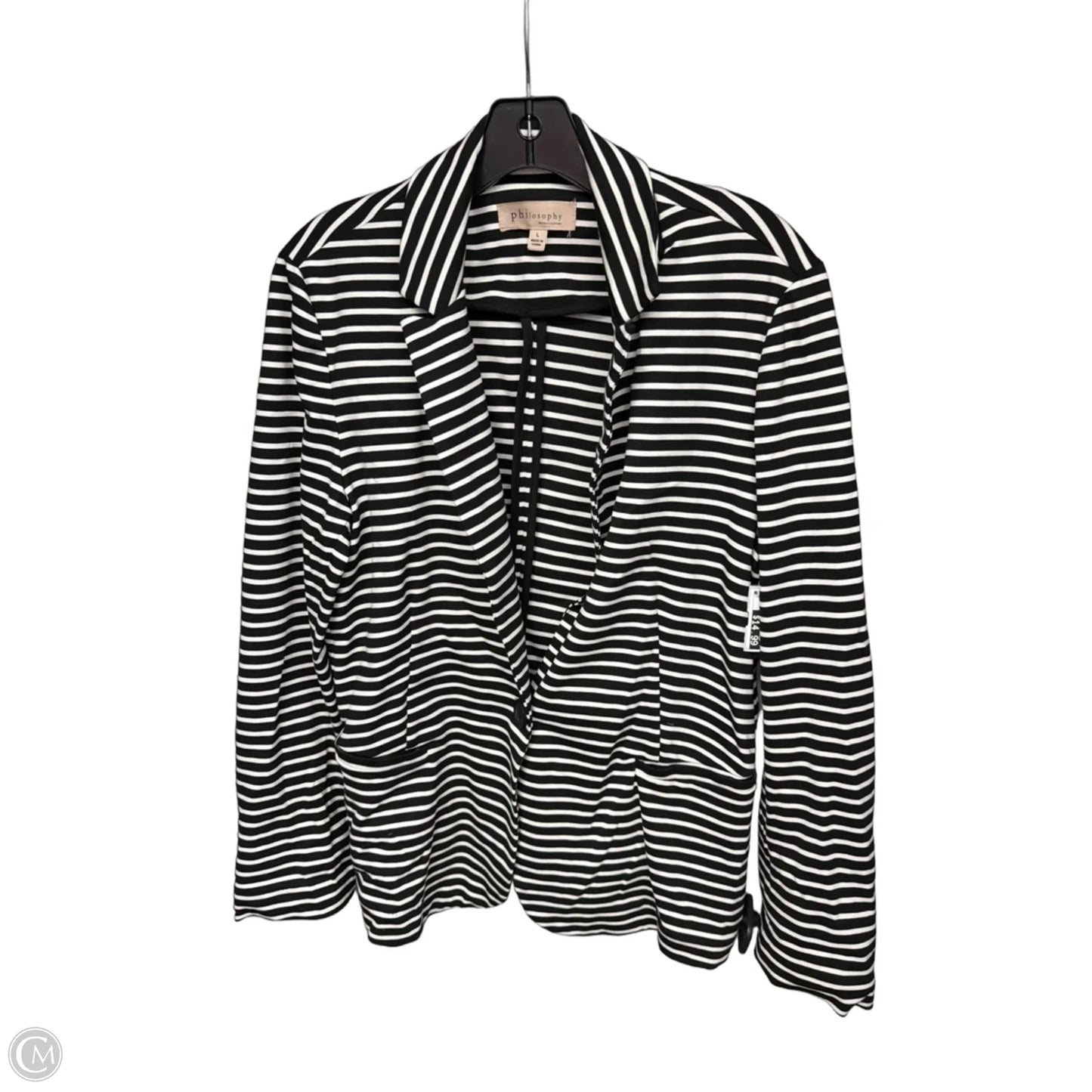 Blazer By Philosophy In Striped Pattern, Size: L