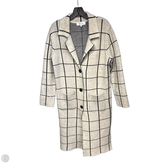 Coat Trench Coat By John + Jenn In Black & Cream, Size: S