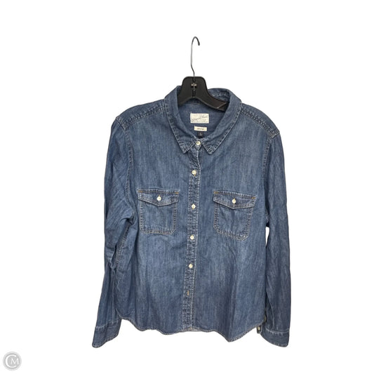 Top Long Sleeve By Universal Thread In Blue Denim, Size: Xl