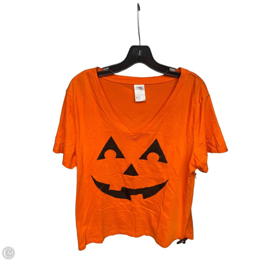 Top Short Sleeve By Clothes Mentor In Black & Orange, Size: Xl