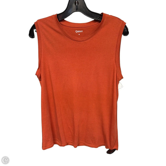 Top Sleeveless By Quince In Orange, Size: M