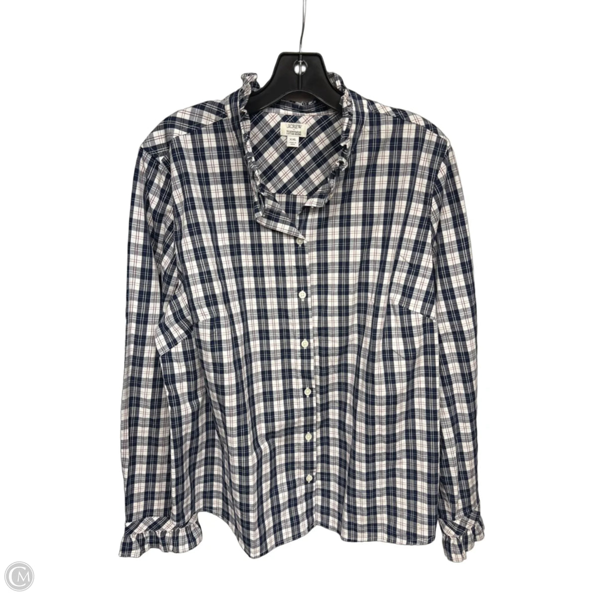 Top Long Sleeve By J. Crew In Plaid Pattern, Size: Xxl