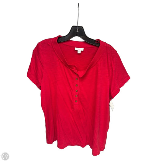 Top Short Sleeve By J. Jill In Red, Size: L