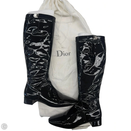 Boots Luxury Designer By Dior In Black, Size: